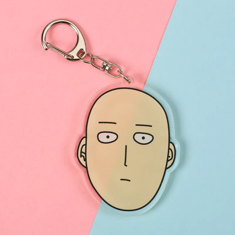 Anime Figure Saitama Genos BLAST Terrible Tornado Key Ring Creative Transparent Acrylic Key Chain Model Plate Anime Peripherals