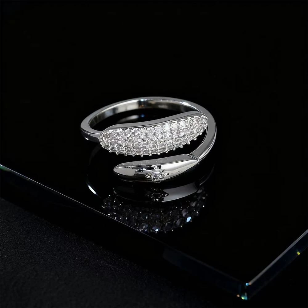 أفضل بيع الهيب هوب الزركون مطلي الحد الأدنى الأزياء المفتوحة الدائري مجوهرات للجنسين التبعي #4