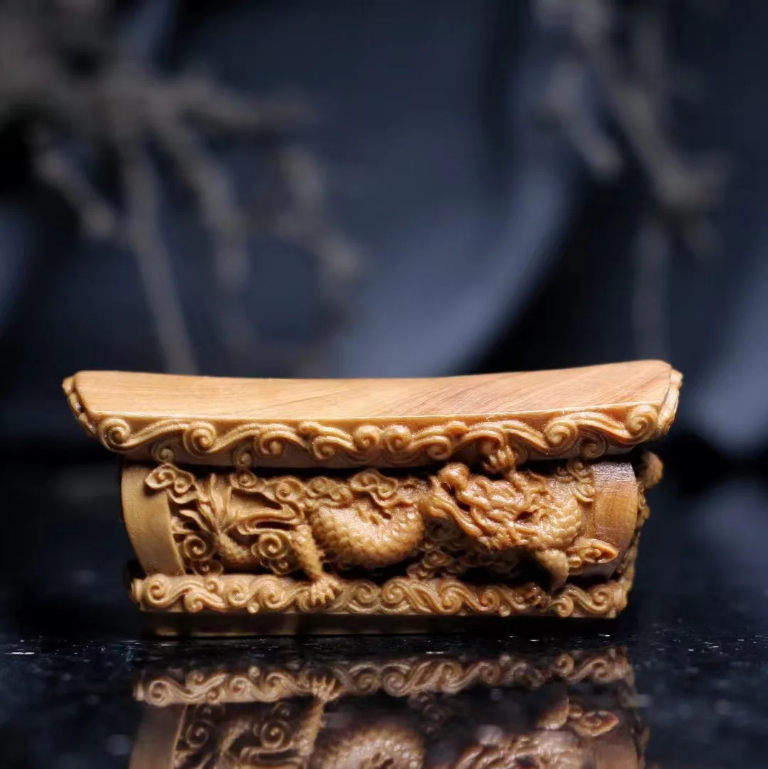 Cypress Wood Carved Promotion Fortune Hand Play Toy Portable Men Wenwan Home Entryway Office Desktop Decor Craft Gift