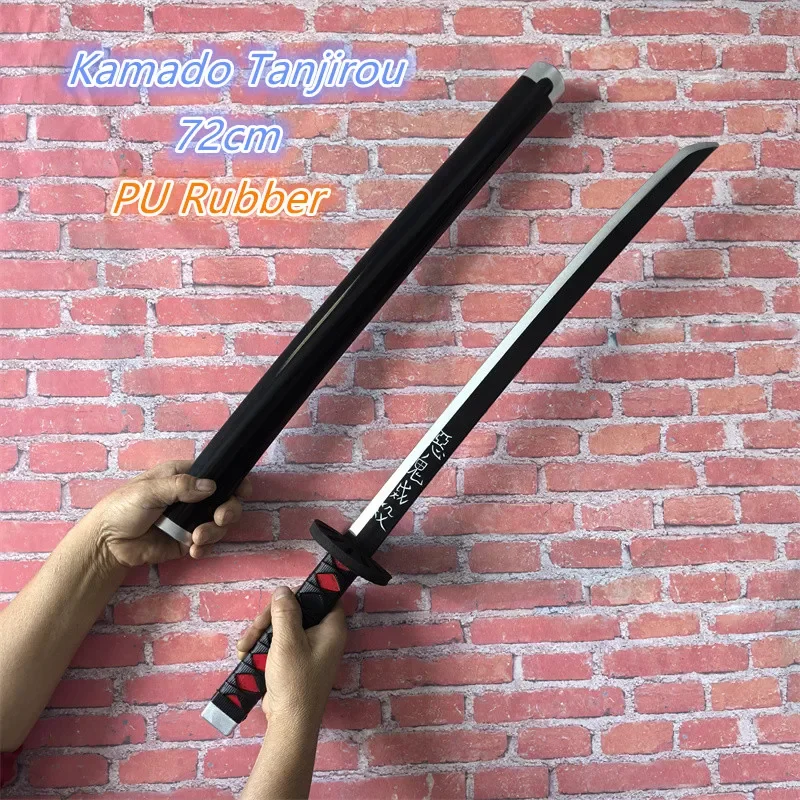 Cosplay Demon Slayer Katana Sword Original Anime Weapon Orange  Tomioka Giyuu Kamado Tanjirou Assembled Swords 72cm