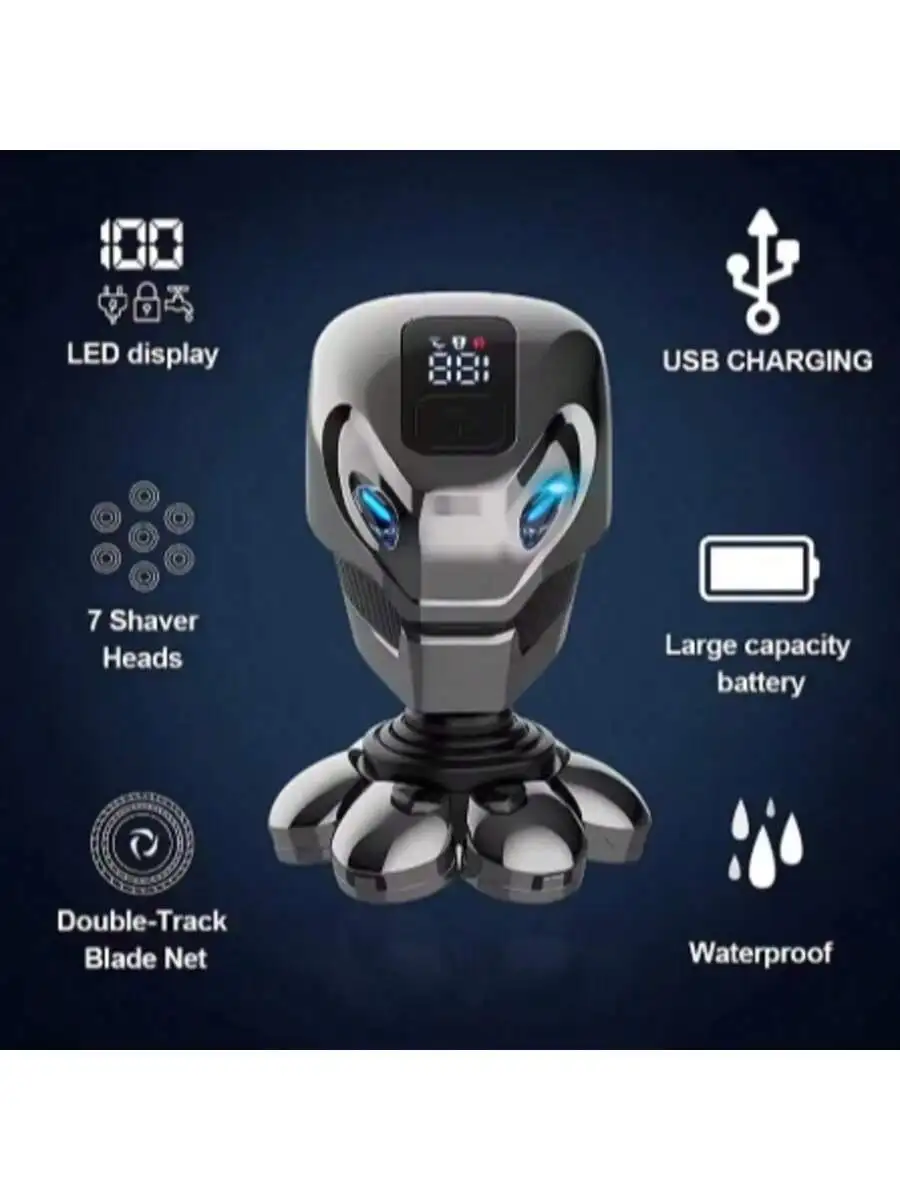 

7D Head Shavers For Bald Men, Electric Razor For Men, 5-in-1 Men's Grooming Kit With Nose Hair Trimmer, Beard Trimmer For Men, R