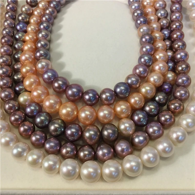 

Edison Pearls 11-14mm Round Natural Pearl Semi-finished Necklace Wholesale, Knotting Agent, Silver Buckle Free