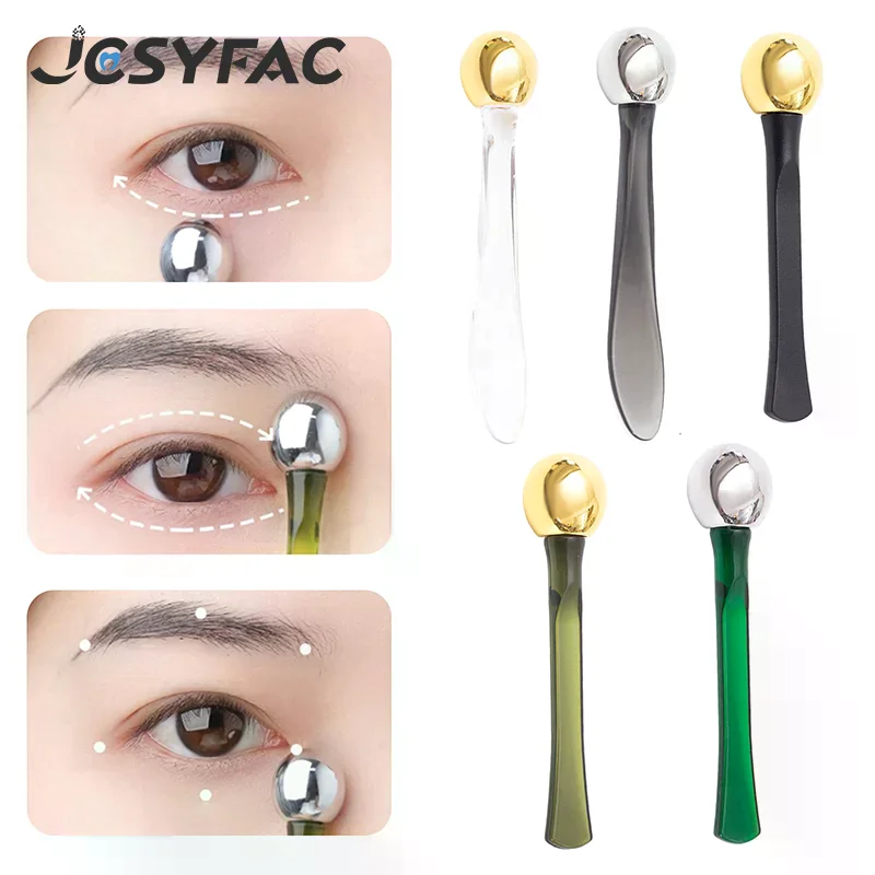 Dual-Ended Roller Massage Stick Oogcrème Applicator Cosmetische Spatel Anti Rimpel Gezichtslepel Legering Gezicht Huidverzorging Tool