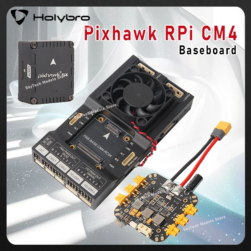 Holybro Pixhawk RPi CM4 Baseboard Compatible with The Pixhawk 5X & 6X Flight Controller Module PM03D for RC FPV Drone Parts