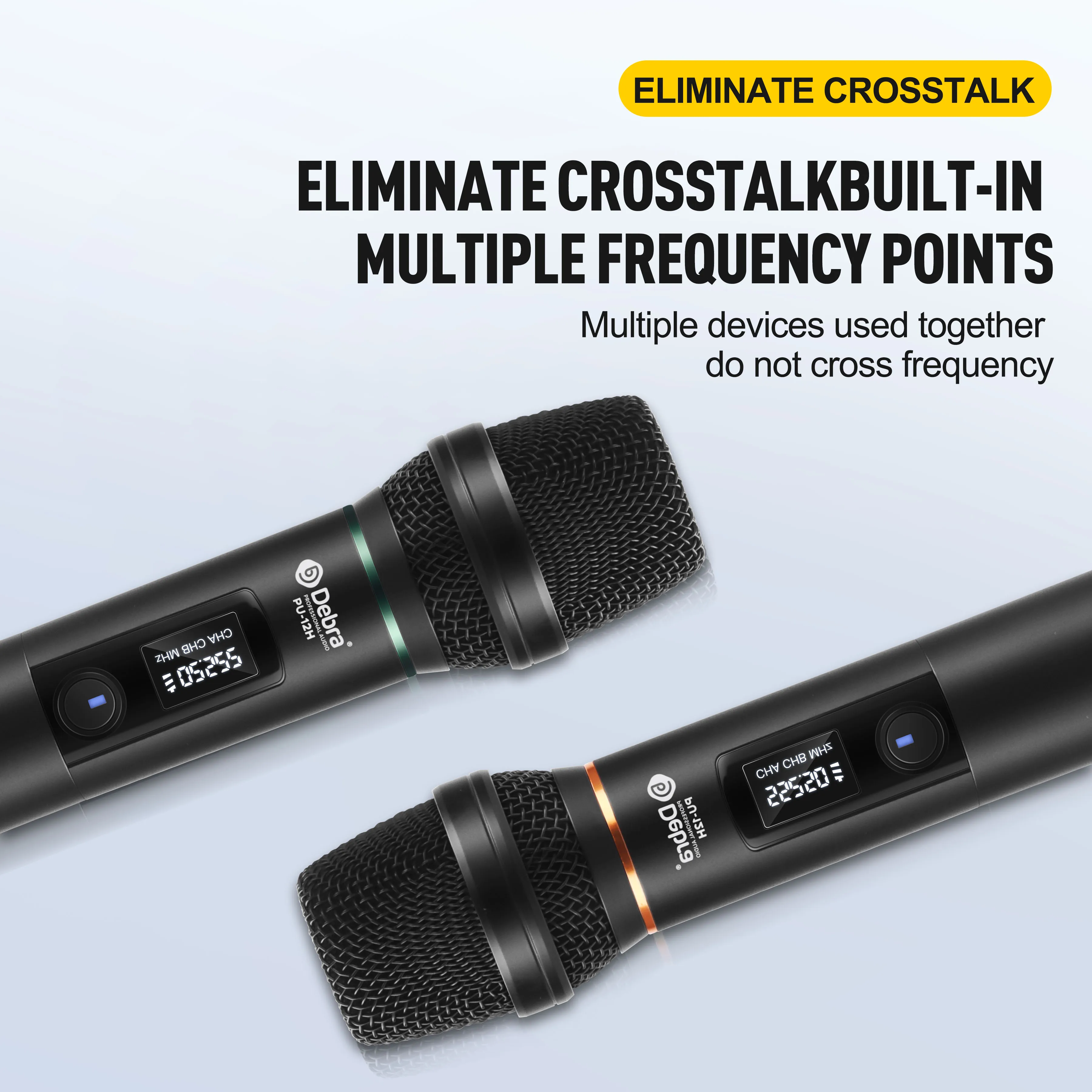 Debra UHF Metal PU-12H نظام ميكروفون لاسلكي قابل للتعديل تردد يده ميكروفون لاجتماعات الحفلات كاريوكي مرحلة الأداء