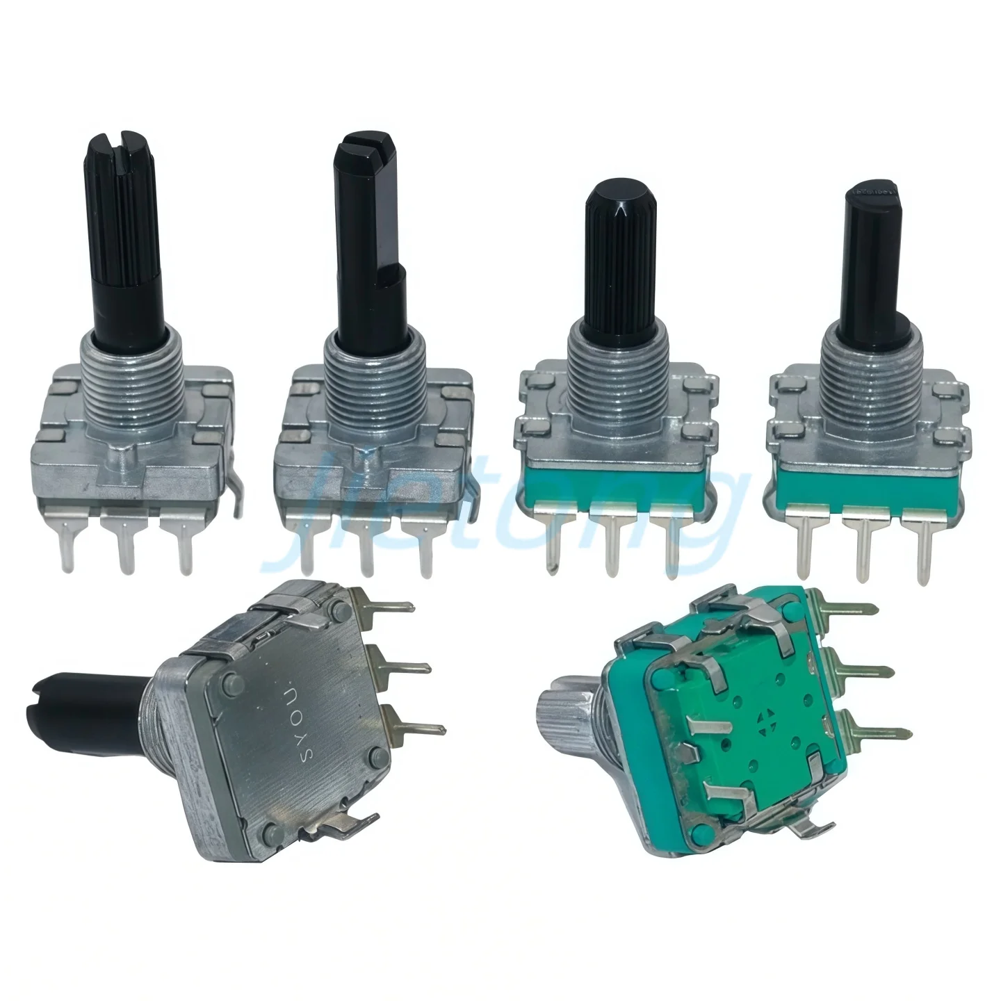 1pc  EC16 Rotary Encoder Potentiometer 24 Position Amplifier Volume Induction Cooker Switch 3/5Pins 15/20/25MM Half Plum Shaft