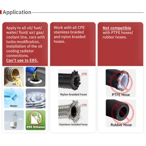 Aluminium -Drehschlauchende, Anpassungsadapter, Ölkraftstoffleitung, NPT -Stecker, schwarzes Rektum, AN4, 6, 8, 10, 12, 0 °, 45 °, 90 °, 180 °, 1 Stc 8 Hauptverkauf Pajero 1 - №5