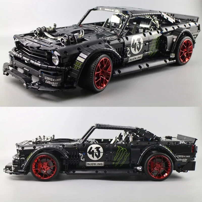 New Technical 1:8 Mustang Hoonicorn V2 Car Building Blocks Ken Block Vehicle MOC-22970 Assemble Bricks Toys Gifts For Boys Kids