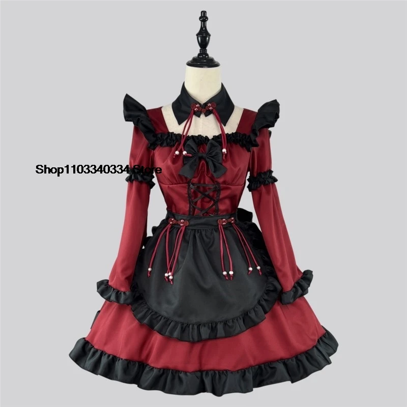 Costumes de femme de chambre gothique pour Halloween, Sweet Lolita, robe de princesse de fête, tablier, vêtements de sauna, vêtements de présidence, grande taille, cosplay