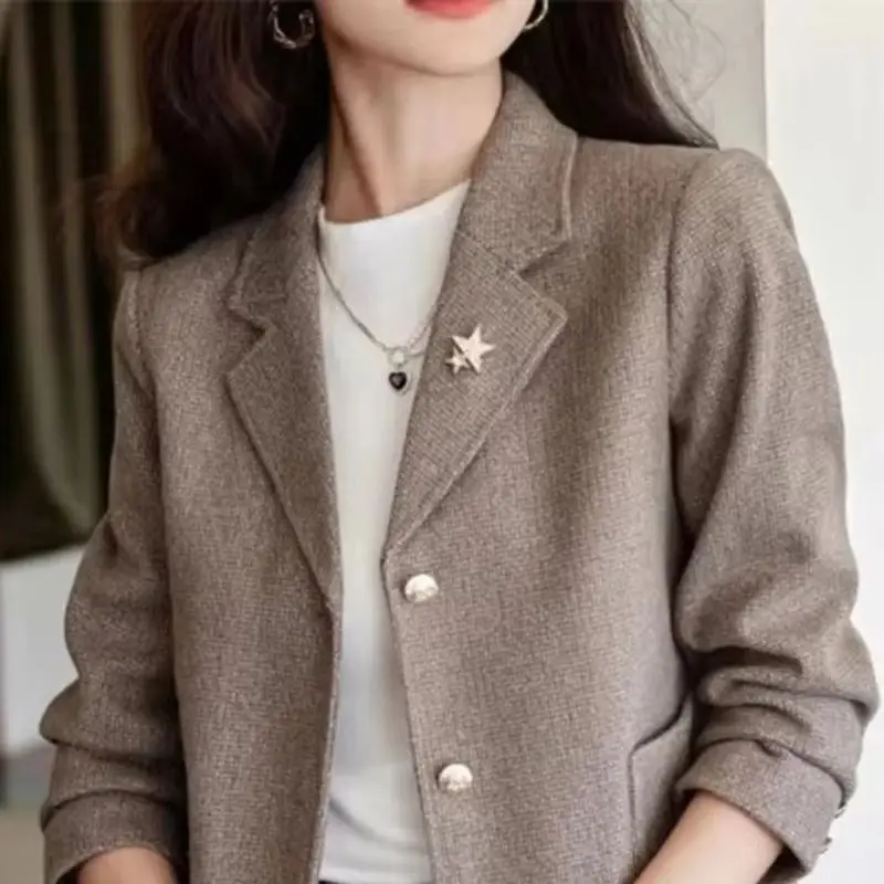 Jas Blazer Wanita Model Terbaru 2026, Jaket Musim Semi Gugur Gaya Korea, Mantel Pendek Wanita, Top Casaco Feminino, Terima Pujian Banyak