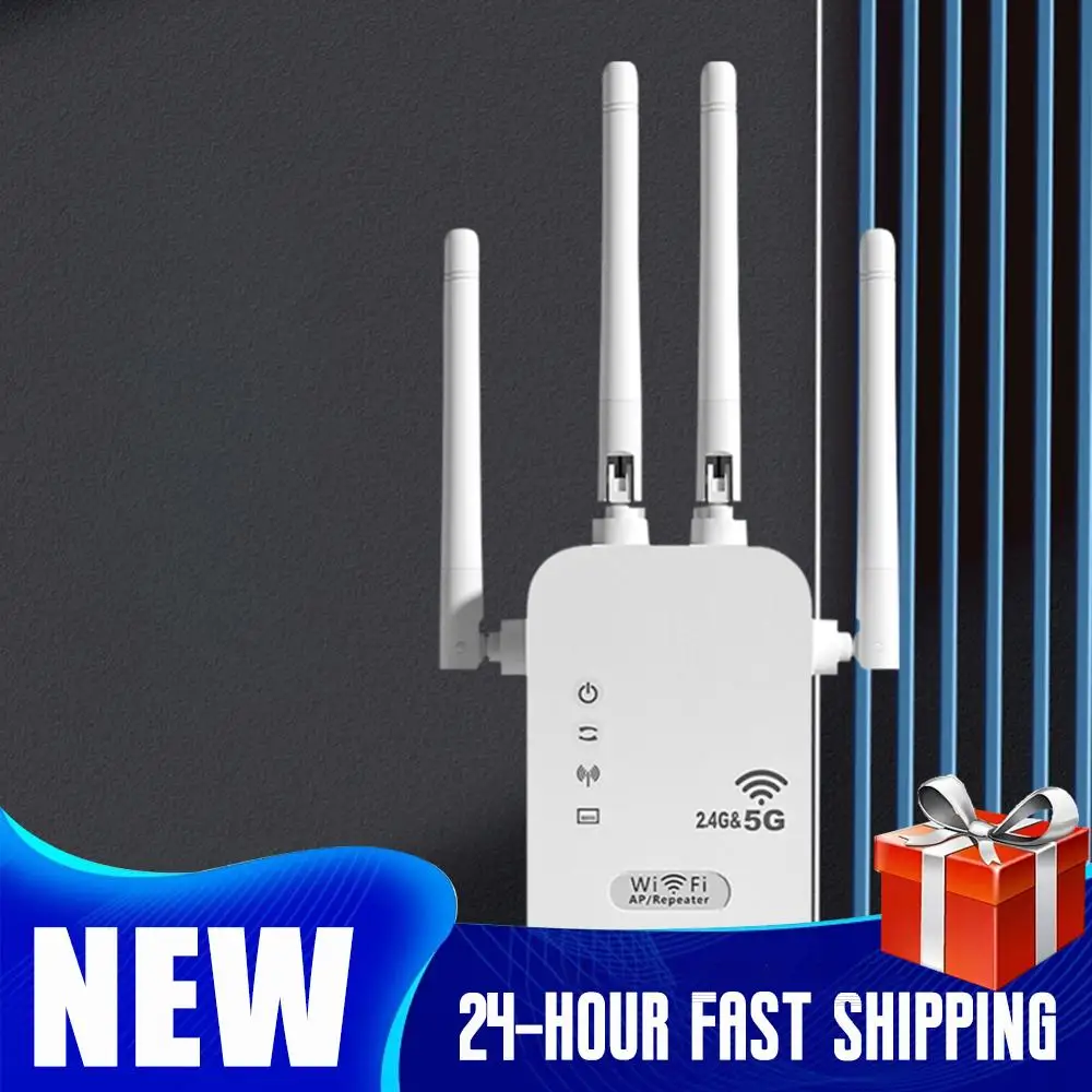 

Усилитель Wi-Fi сигнала 1200/300 Мбит/с, расширитель сети 2.4G/5G, 4 антенны, беспроводной маршрутизатор