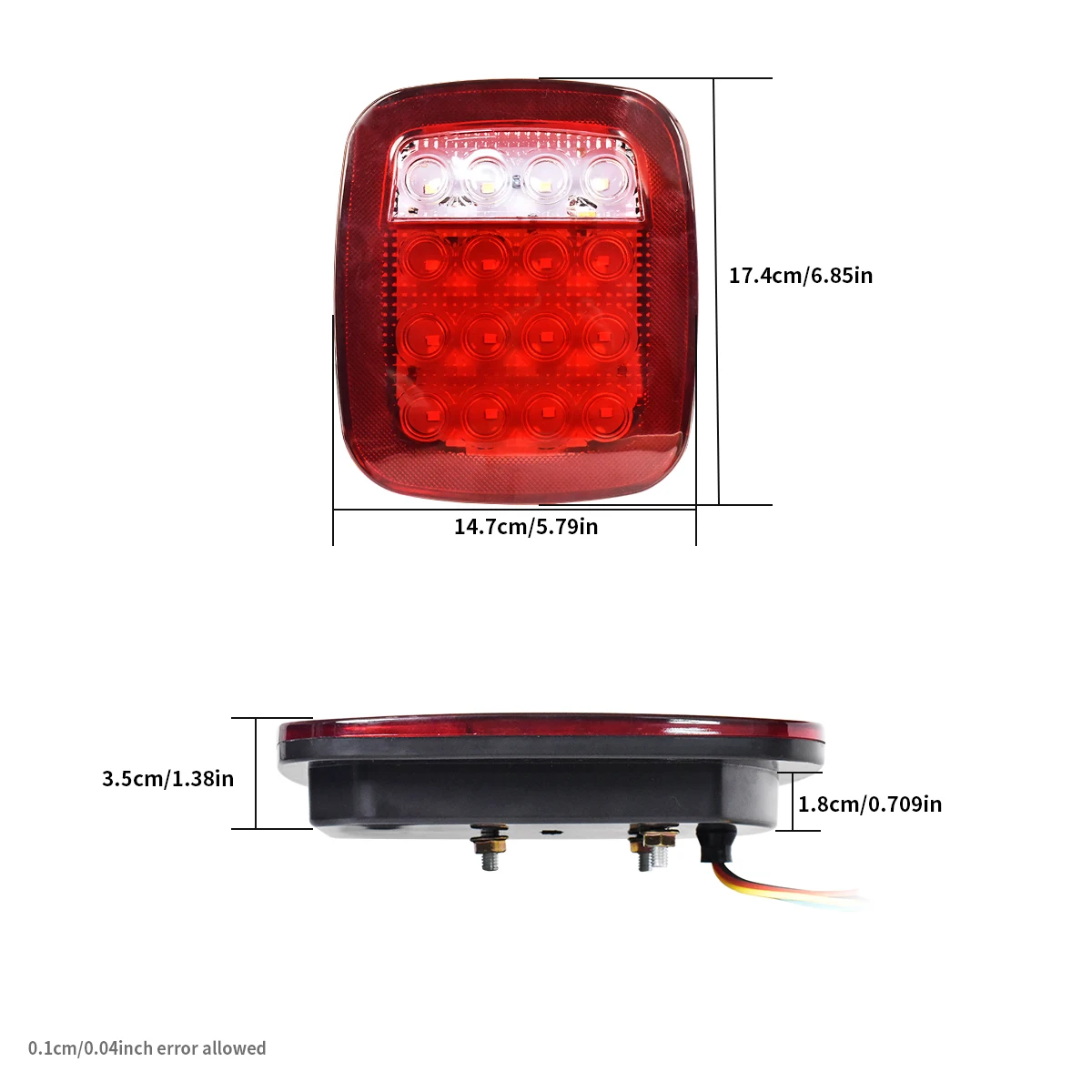 2 قطعة LED الذيل 12 فولت/24 فولت مصباح خلفي متعدد الوظائف (الفرامل عكس الضباب الخفيف 3 في 1) للشاحنة/SUV/المقطورة