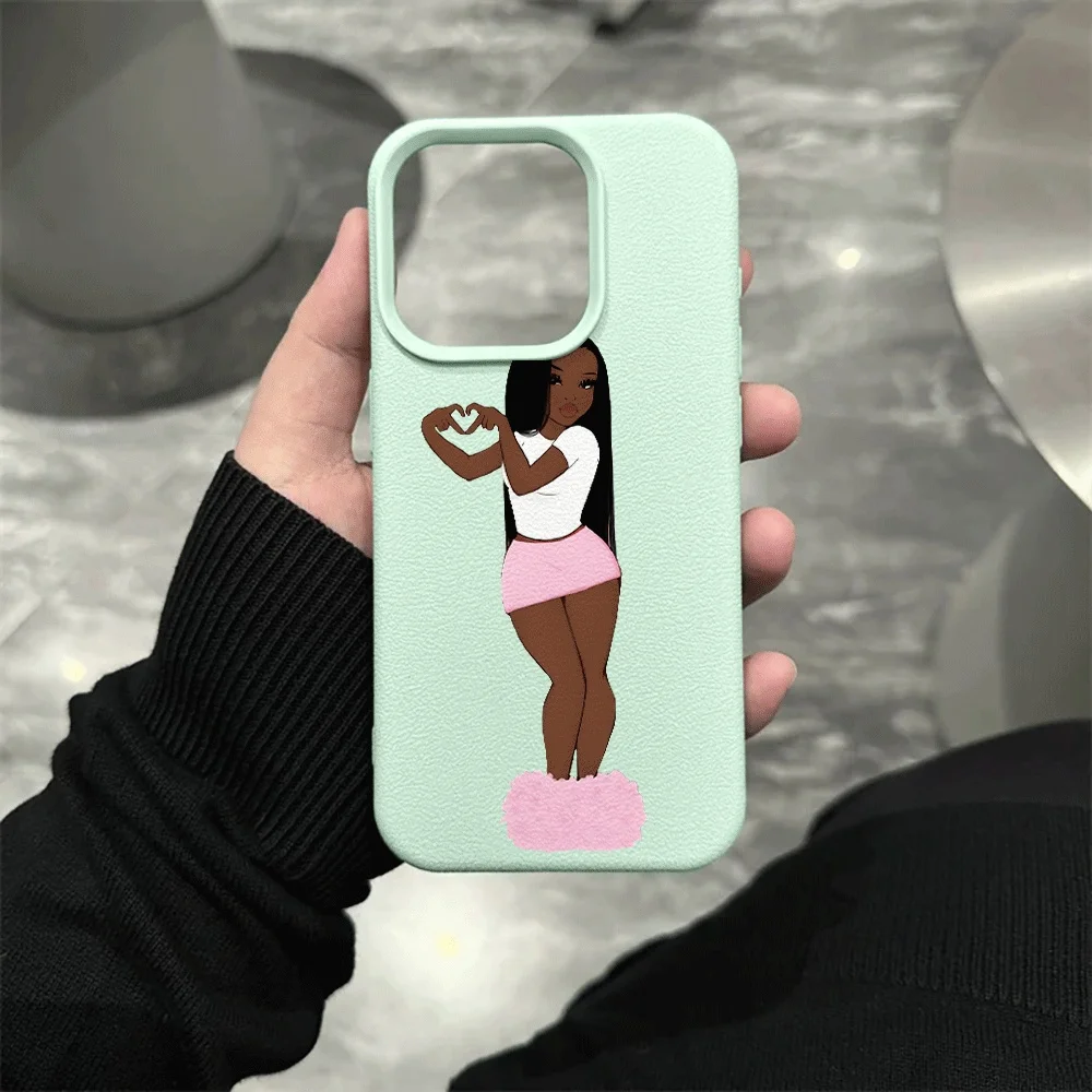 Dunkelhäutige heiße Mädchen Handyhülle für iPhone 17 16 15 14 13 12 Pro Max 16 15 14 Plus 17 16 15 14 Pro 17Air Silikon Matte Hülle – Detail 10