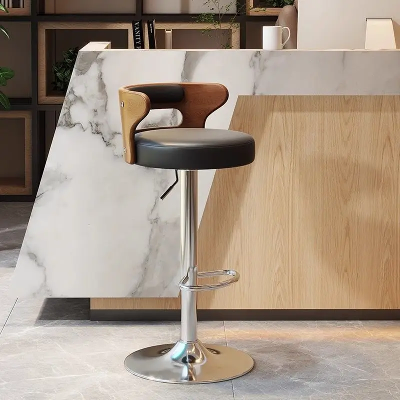 

Premium Minimalist Ergonomic Bar Chair Adjustable Trendy Taburetes De Bar Home Furniture Vintage Classic Bar Chair Luxury