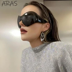 Y2K Oversized Rimless Sunglasses Women Men Luxury Brand Trend Steampunk Mask Butterfly Sun Glasses Lady Retro 2000's Punk Shades