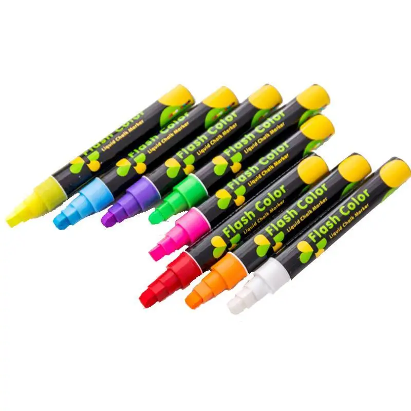 8 Color 6mm Liquid Chalk Erasable Highlighter Fluorescent Marker Pen Whiteboard Graffiti LED Advertisement Chalkboard