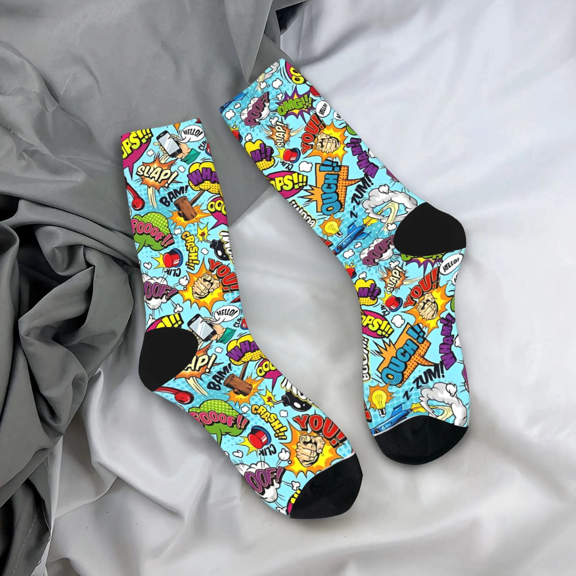 

Модные мужские носки в стиле Харадзюку, носки с цветными элементами в стиле комиксов, спортивные женские носки с граффити, весна-лето, осень-зима