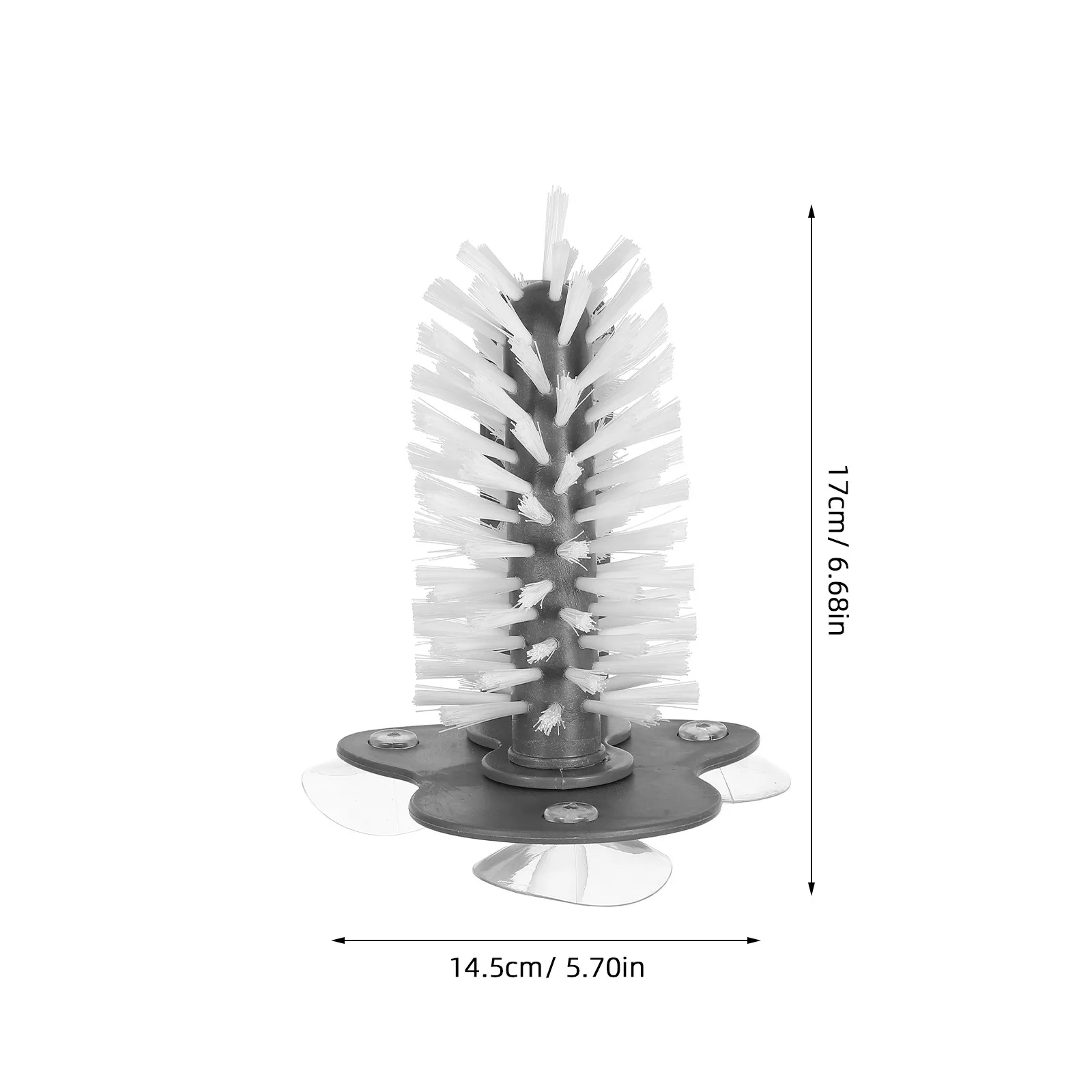 Glass Cup Cleaning Brush Rotating Design with Strong Suction Cup Base Wall Mountable for Teacups Coffee Mugs Bottle Cleaning