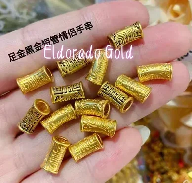 

Новинка Eldorado Gold: золотые трубочки из чистого золота 24 карата для пар, подвески из настоящего золота 999 пробы для браслетов, золотые разделители.