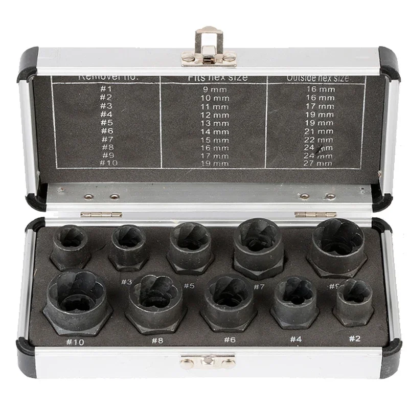 

220 В, новый набор из 10 предметов, экстрактор сломанной гайки, противозубчатая втулка, шестигранный ржавый экстрактор сломанной проволоки, винт