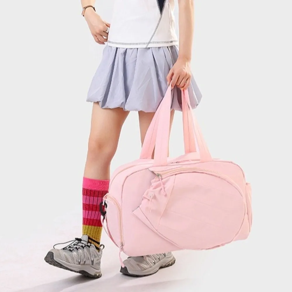 Large Capacity Tennis Racket Bag Solid Color Waterproof Sports Fitness Bag with Shoe Compartment Adjustable Badminton Bag Travel