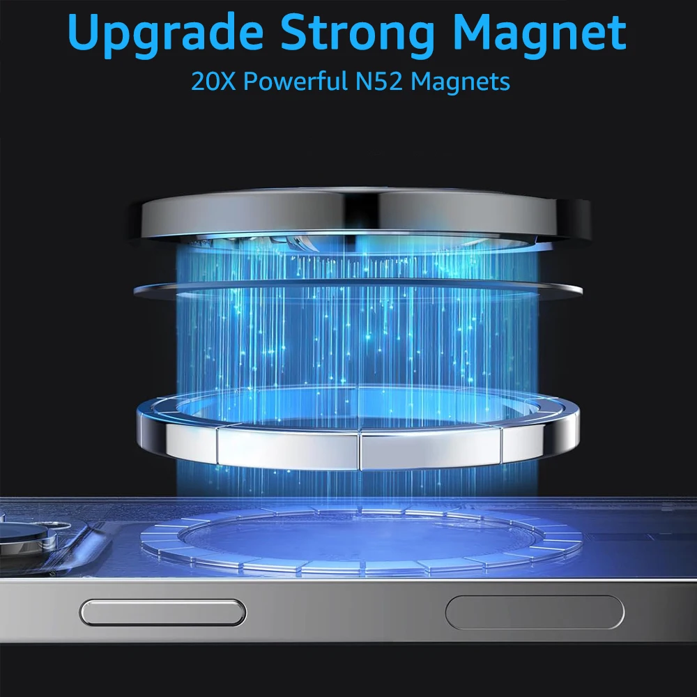 Untoom Magnetic Car Phone Holder for Tesla Model 3/Y/X/S Display Screen 360 Degree Rotation Magnet Car Mount for iPhone MagSafe