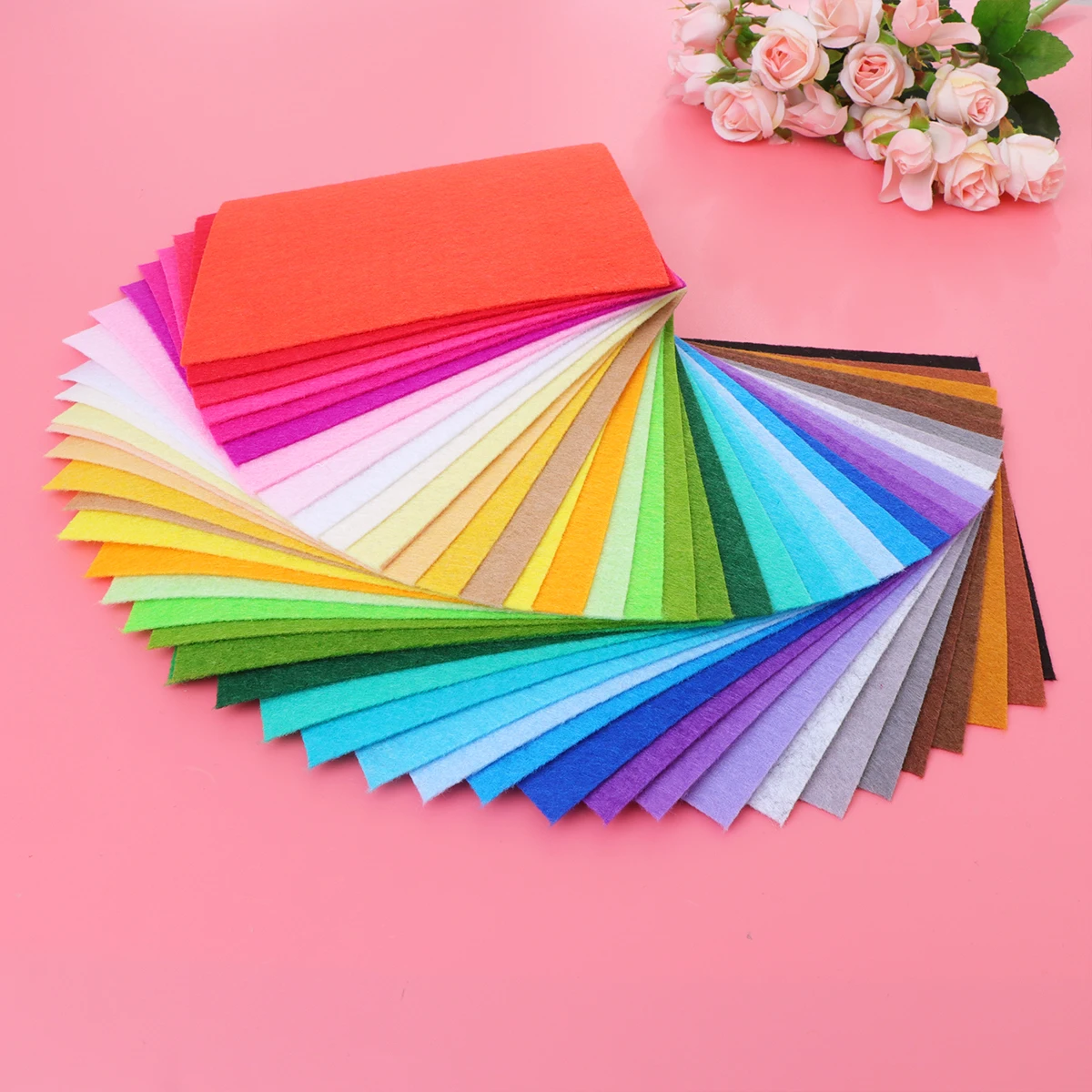 

40pcs 15X15Cm Colored Felt Sheets Premium Non-Woven Fabric For Diy Crafts Art Projects Kids Kindergarten Activities