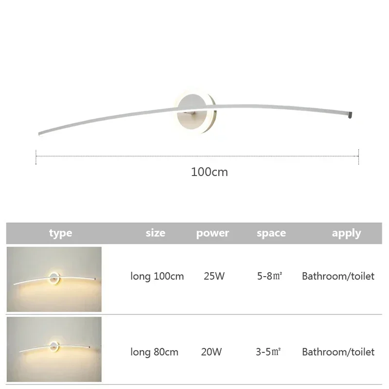Imagem -06 - Led Wall Mount Luminária para Home Decor Espelho do Banheiro Make up Lamp Sala de Estar Quarto Hotel Bar Café Moderno