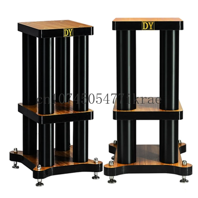 DY-04 HiFi Shock Absorber Surround  Bracket Bookshelf Speaker Stands Tray Backing Plate Metal Solid Wood Base Rack (1 Pair)