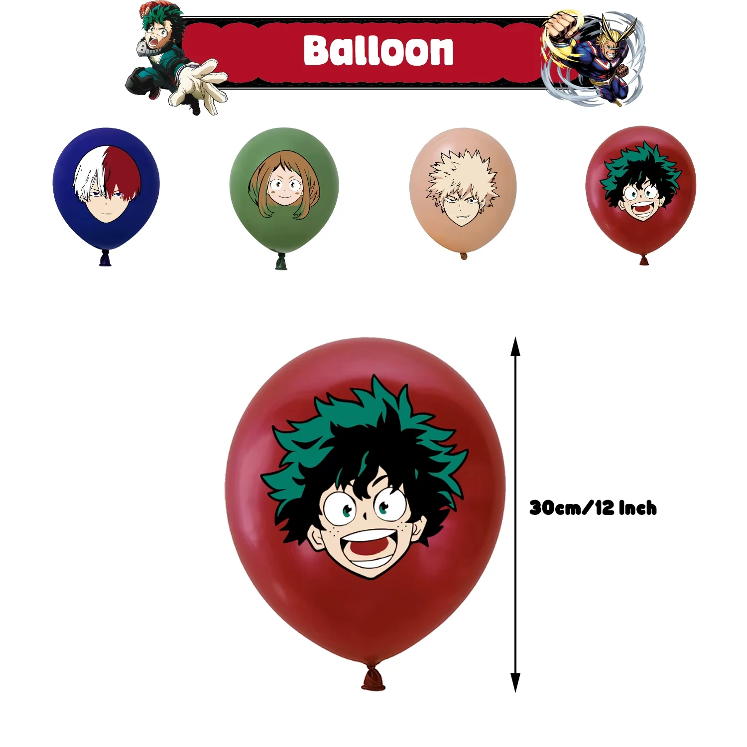 My Hero Academia Geburtstagsparty-Dekoration, Einweggeschirr, Tassenteller, Ballon-Hintergrund, Banner, Kinderbevorzugung, Babyparty-Zubehör – Detail 10