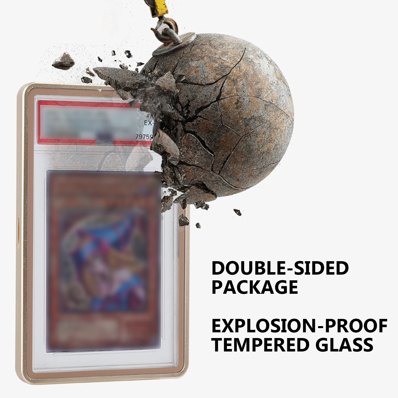 Aluminum Alloy Graded Cards Protector Case For PSA 130PT Slab, UV & Scratch Resistant Trading Card Magnetic Display Holder Box