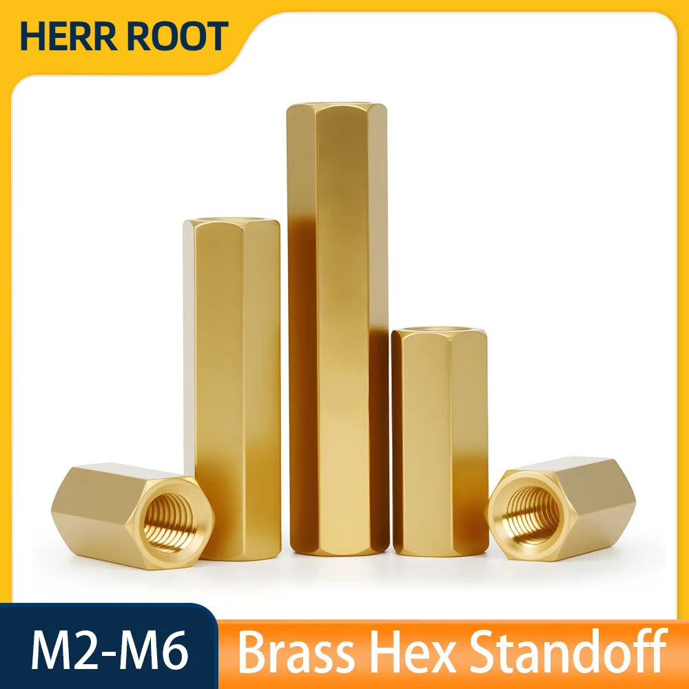 M2 M2.5 M3 M4 M5 M6 Hex Female to Female  Brass Standoff Spacer Hexagonal Stud Spacer Hollow Pillars Screw Motherboard Column