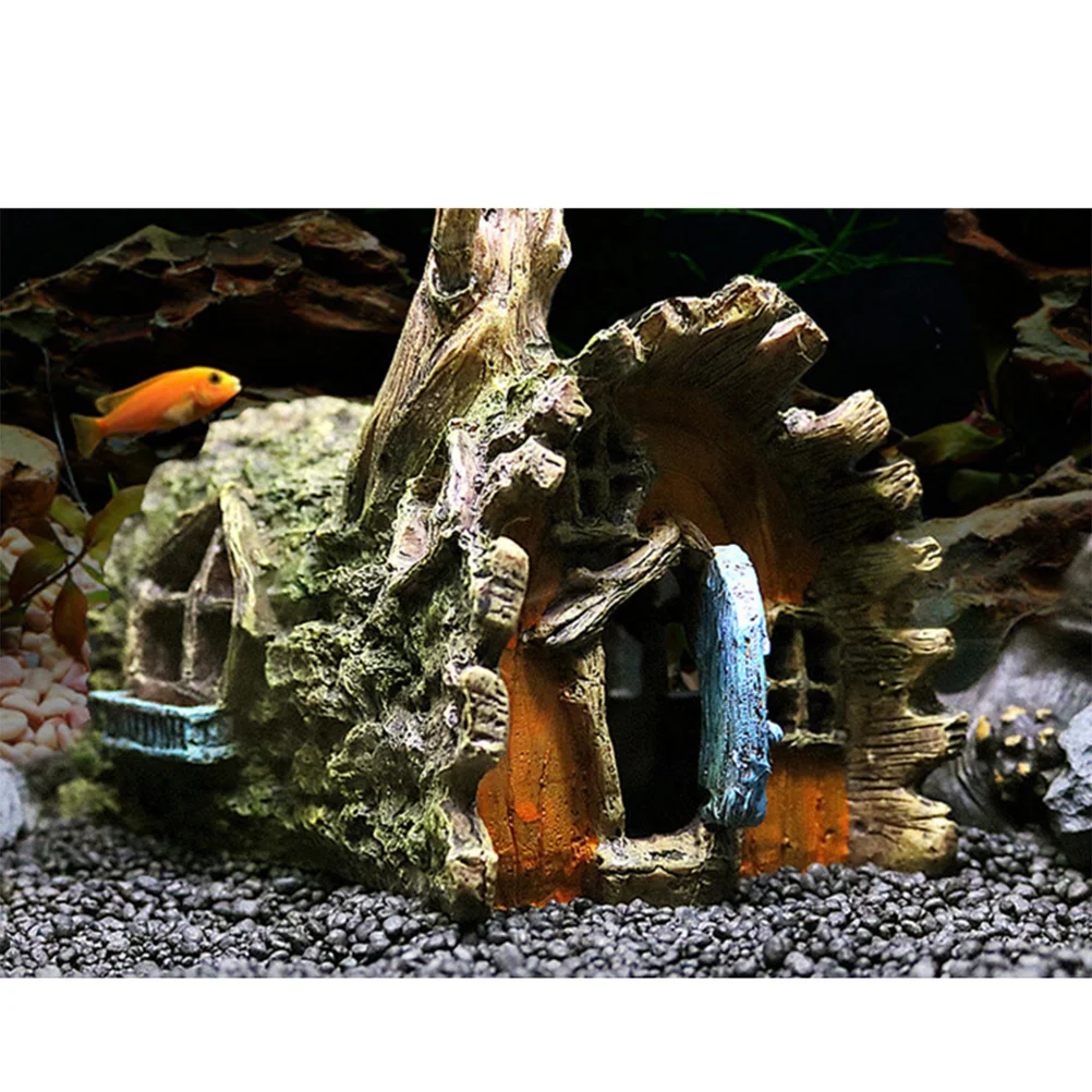 

Fish Tank Decoration Resin House Landscape Ornaments Suitable for Both Fresh and Salt Water Environment Resin House
