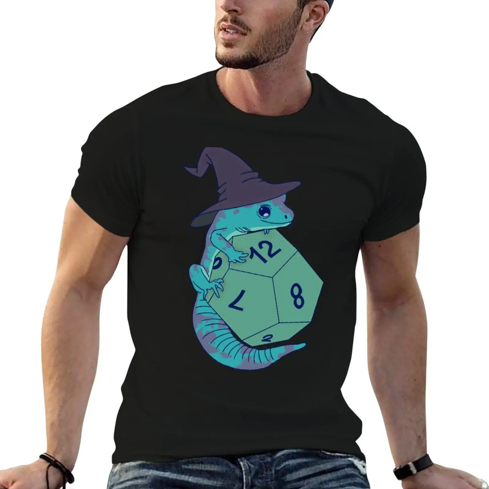 

DnD Wizard Lizard- Technically Teal T-Shirt t shirts for man cotton man t shirt graphic T-Shirt