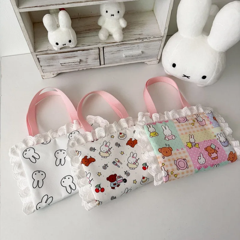 

Miffy Fine Fabric Twill Storage Bag Lace-Covered Storage Bag Cartoon Pet Storage Bag Girl Portable Storage Bag Birthday Gifts