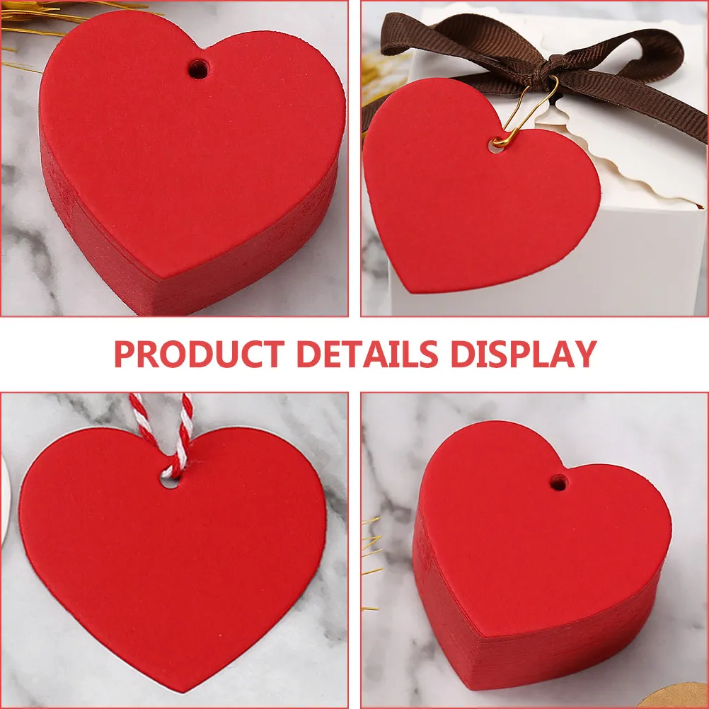 300Pcs Heart Tags Hanging Kraft Paper Valentine Gift Tags Blank Paper Cutouts for DIY Craft Decoration Heart Cutouts