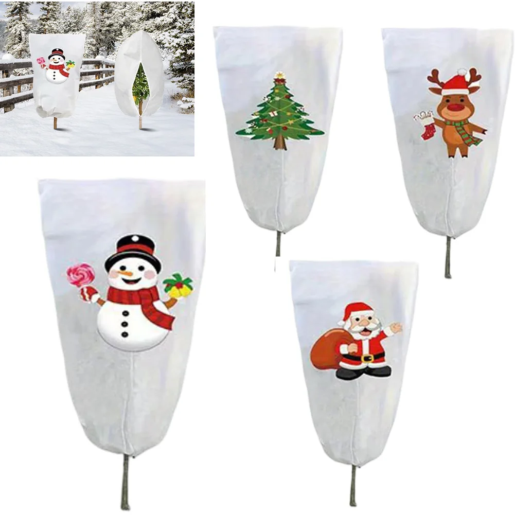 Plant Cover Set Frost Protection Breathable Cotton Drawstring 4 Pcs 60x80 Cm Plus 120x180 Cm For Trees Shrubs Hanging Baskets