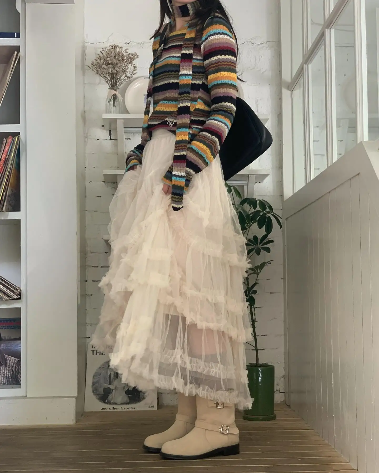 

Korean style Heavy Duty Asymmetric Multi-Layer Tulle Skirt, Sweet Puff Skirt Design, Women's Stylish Elegant Skirt