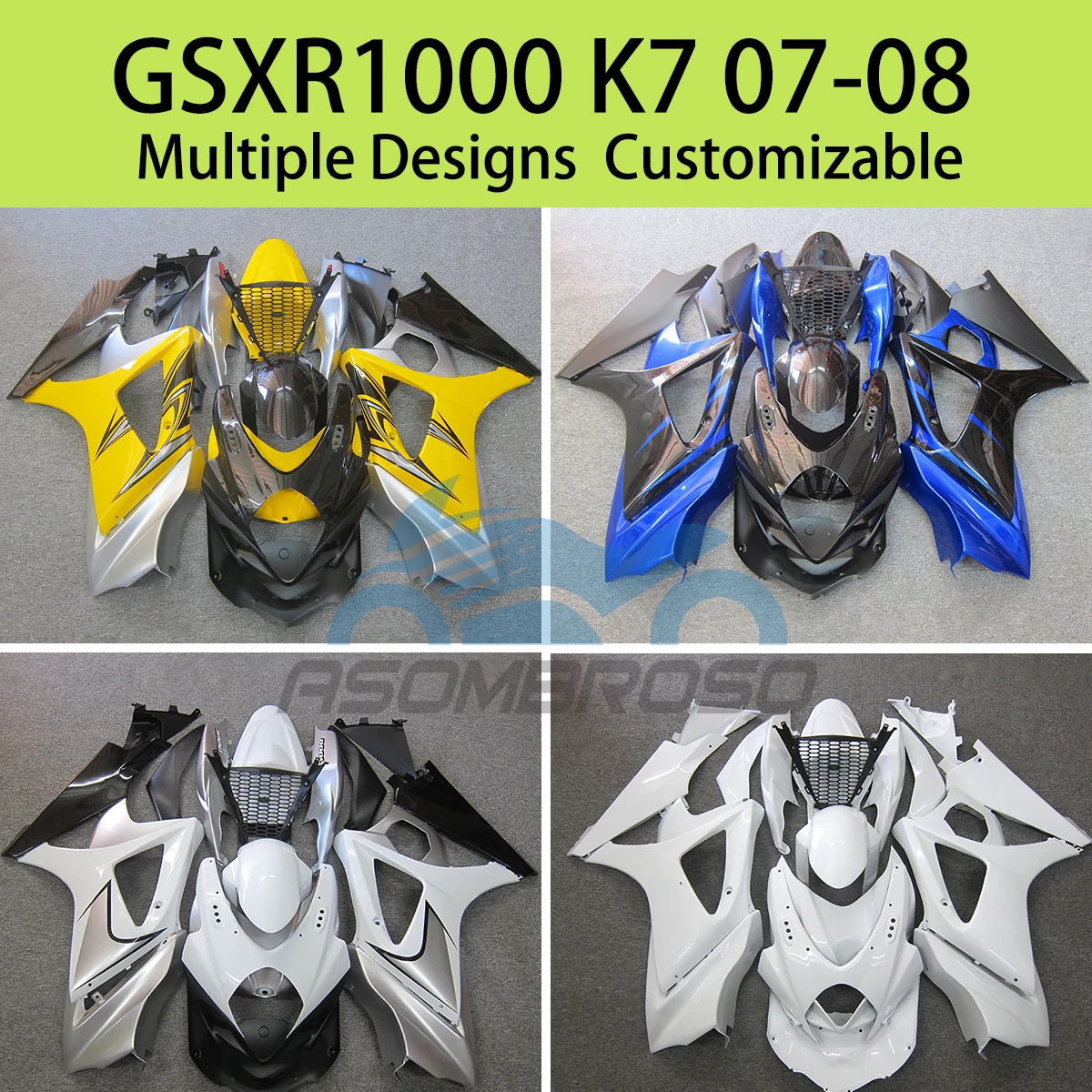 ABS Fairings GSXR 1000 07 08 ZXMT Motorcycle Dirt Motor Trail Bike Fairing Kit for SUZUKI GSXR 1000 2007 2008