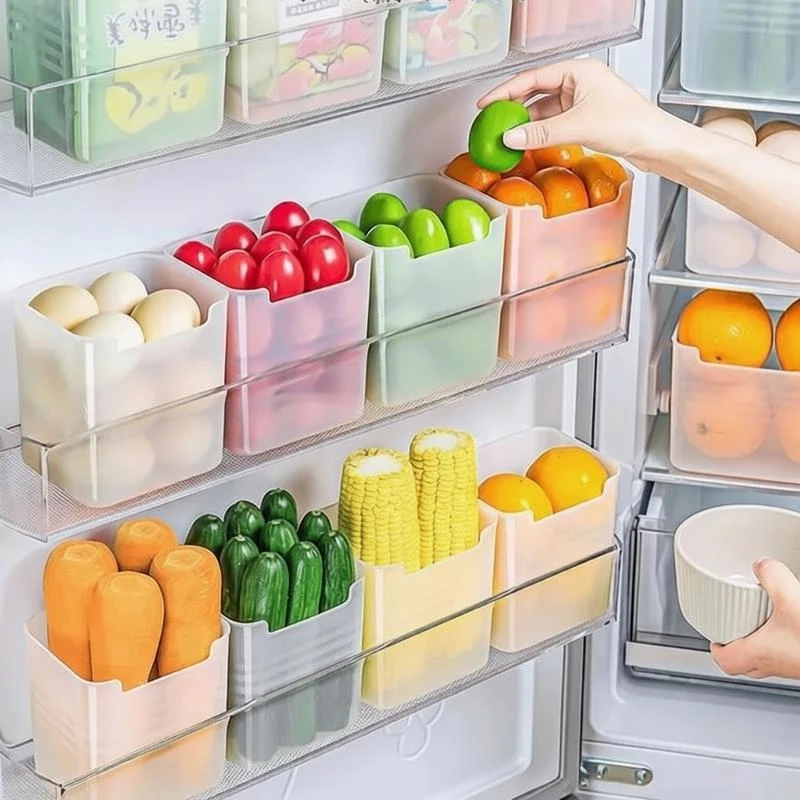 Fridge Side Door Storage Boxes Fridge Vegetable Fruit Separate Container Refrigerator Food Fresh Storage Boxes Kitchen Organizer