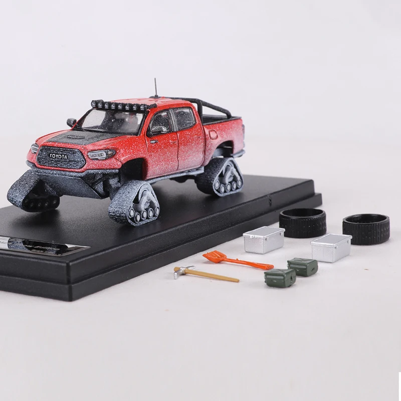 

GCD 1:64 Tacoma Snow Car Модель автомобиля из сплава включает в себя аксессуары