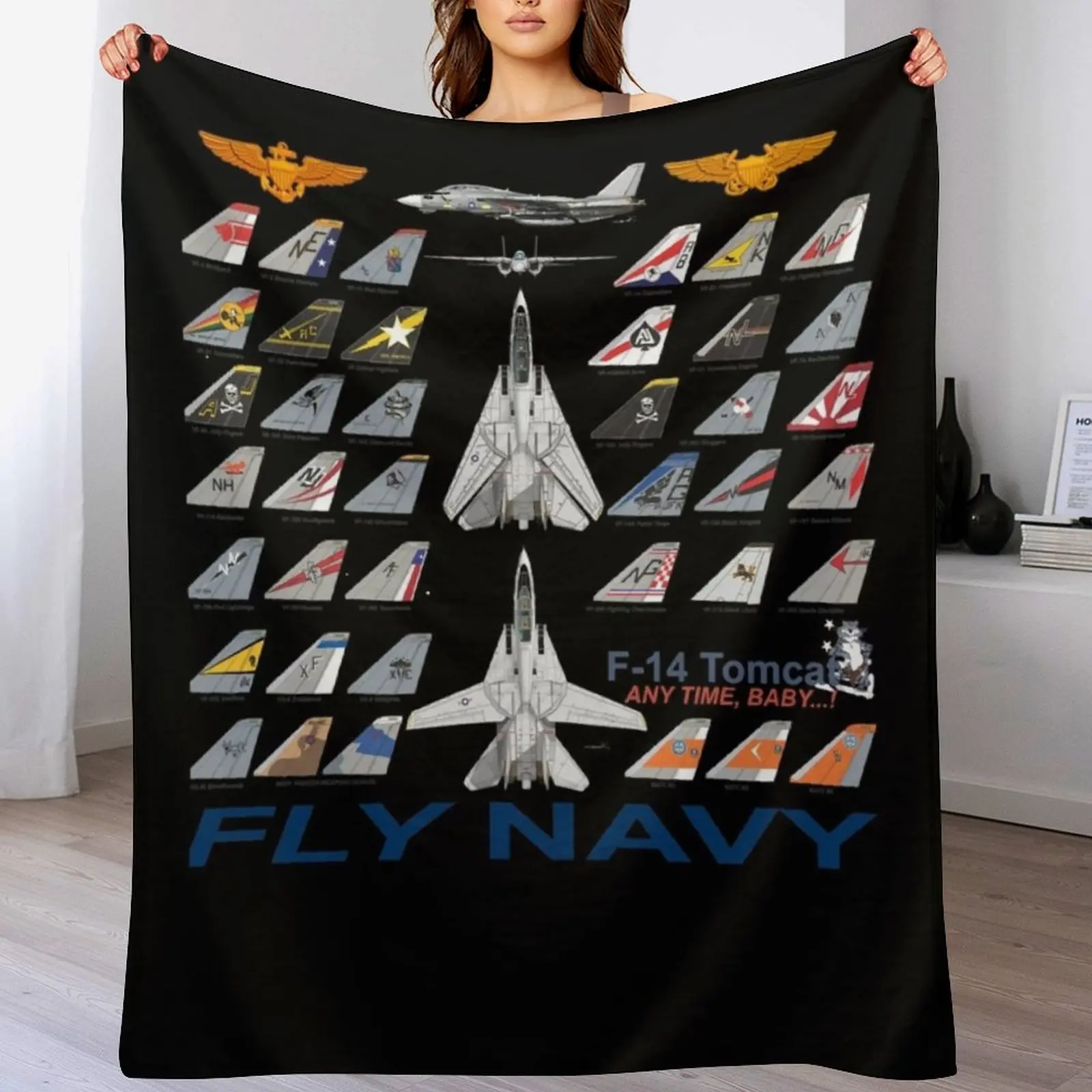 F-14 Tomcat Squadron Throw Blanket