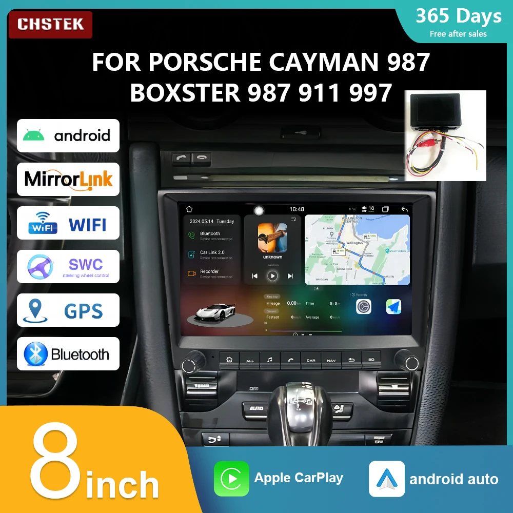

CHSTEK Car Radio Android 13 Carplay For Porsche Cayman Boxster 911 987 997 2005-2013 Autoradio Multimedia GPS Bluetooth WIFI 4G
