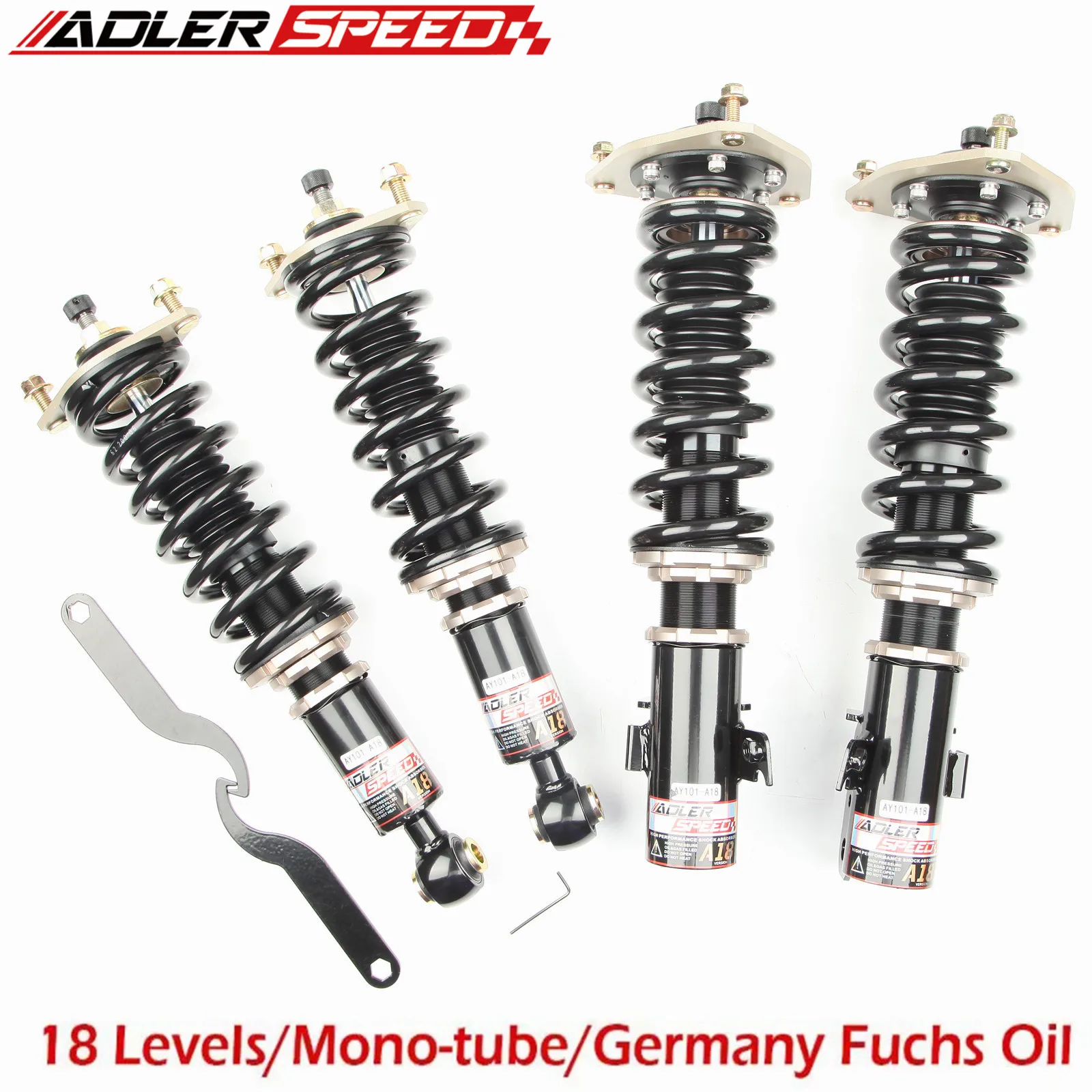 ADLERSPEED Coilovers Suspension Kit for Subaru Baja (BT) 03-06 18 Way Adj. Height & Damping