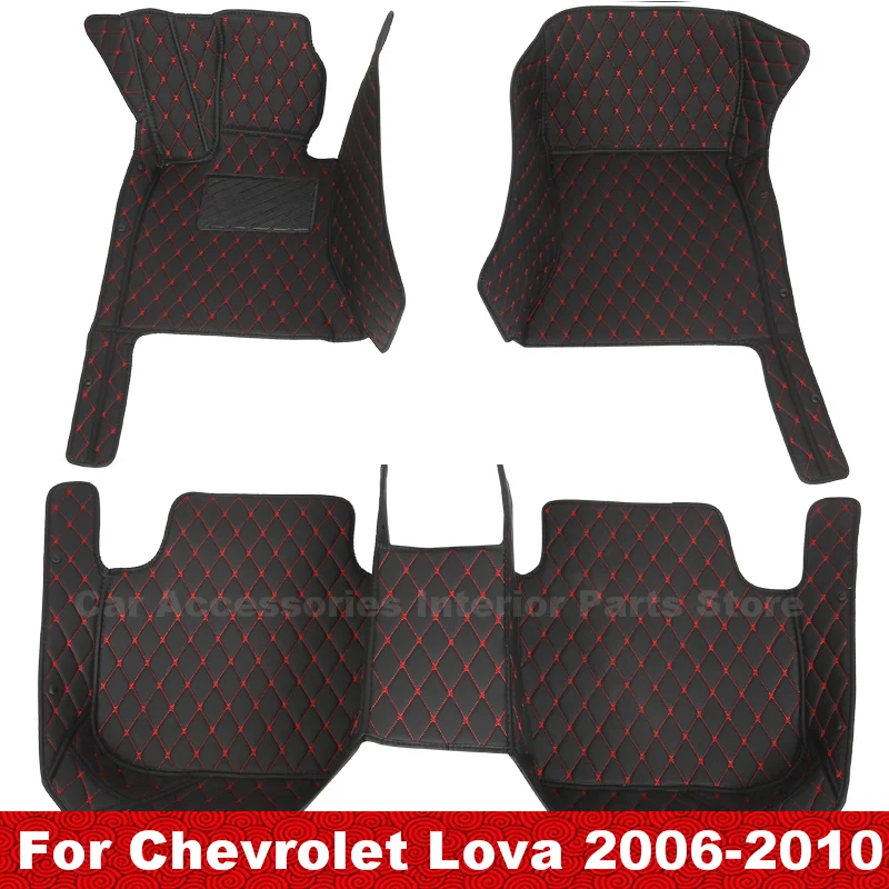 

Car Floor Mats Rugs For Chevrolet Lova 2010 2009 2008 2007 2006 Leather Waterproof Anti-Dirty Carpets Car Accessories Interior