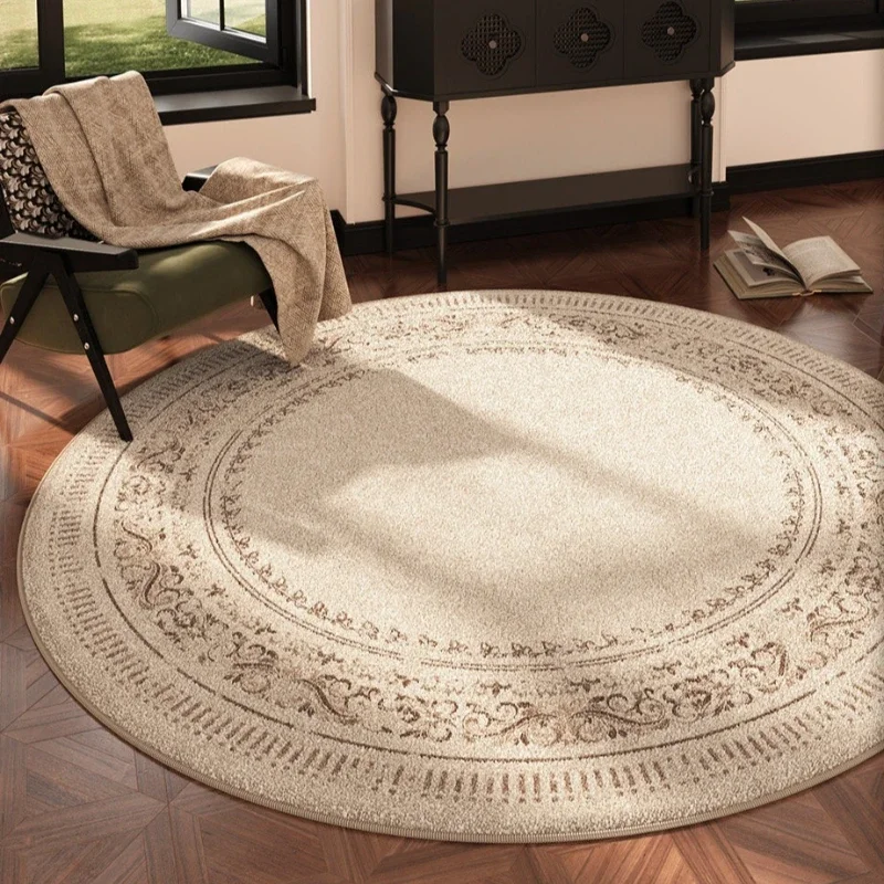 French Style Bedroom Decor Round Carpet Thickend Plush Carpets for Living Room Home Fluffy Soft Rug Washable Cloakroom Floor Mat