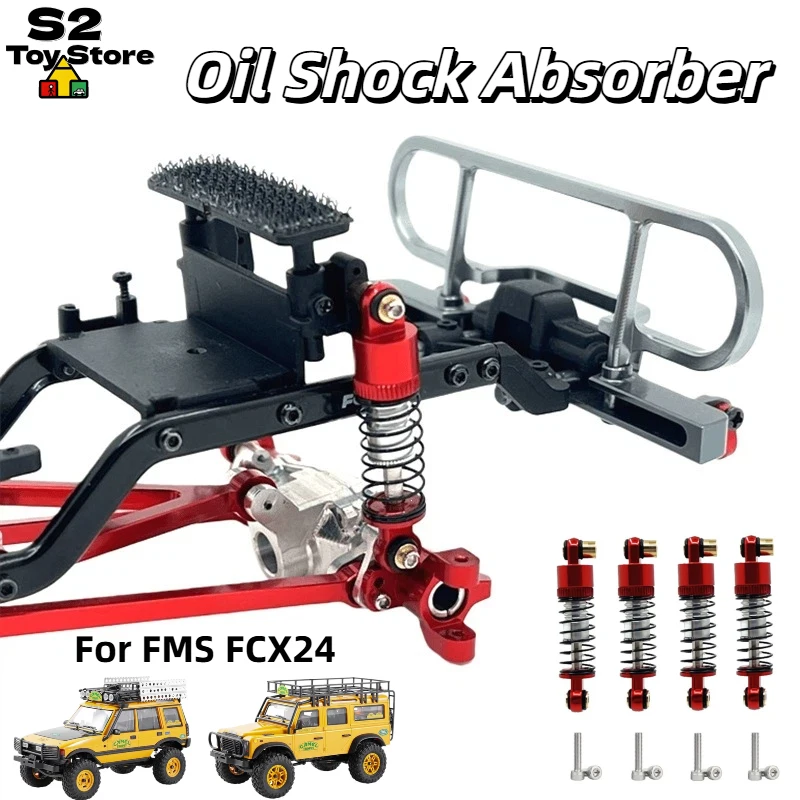 Oil Pressure Shock Absorbers For FMS FCX24M Camel Trophy D90 D110 Discovery Defender Range Rover RC Car Aluminum Alloy