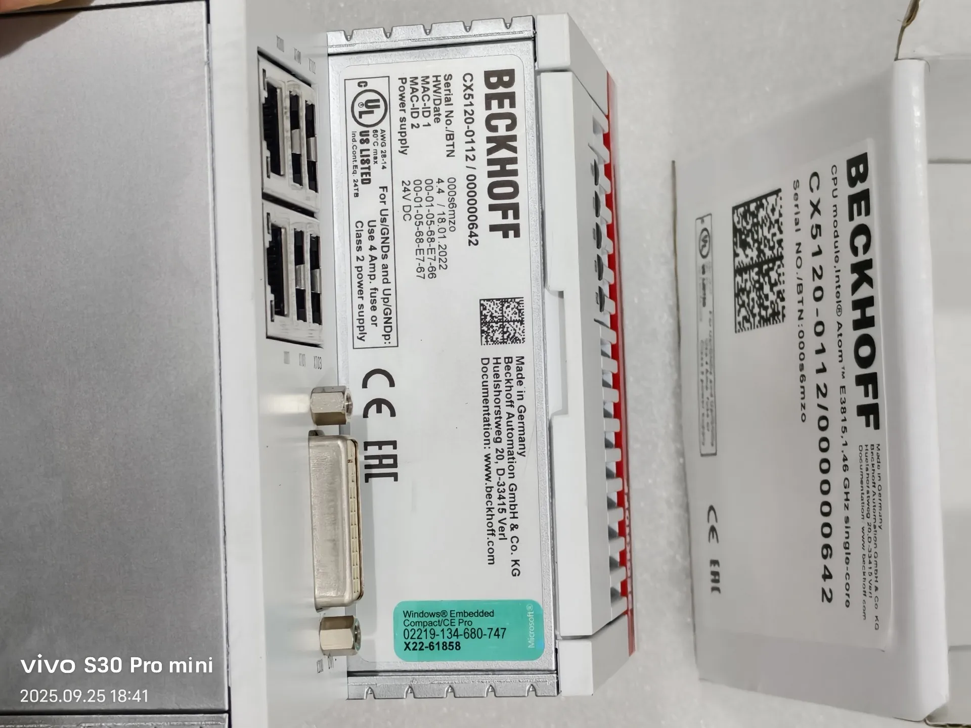 Beckhoff controller CX5120-0112, original and genuine German, brand new with packaging