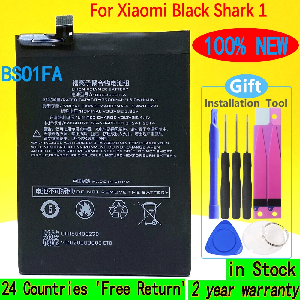 

New 4000mAh BSO1FA Battery BS01FA For Xiaomi Black Shark 1 /Dual SIM TD-LTE /SKR-A0 AWM-A0 With Tracking Number