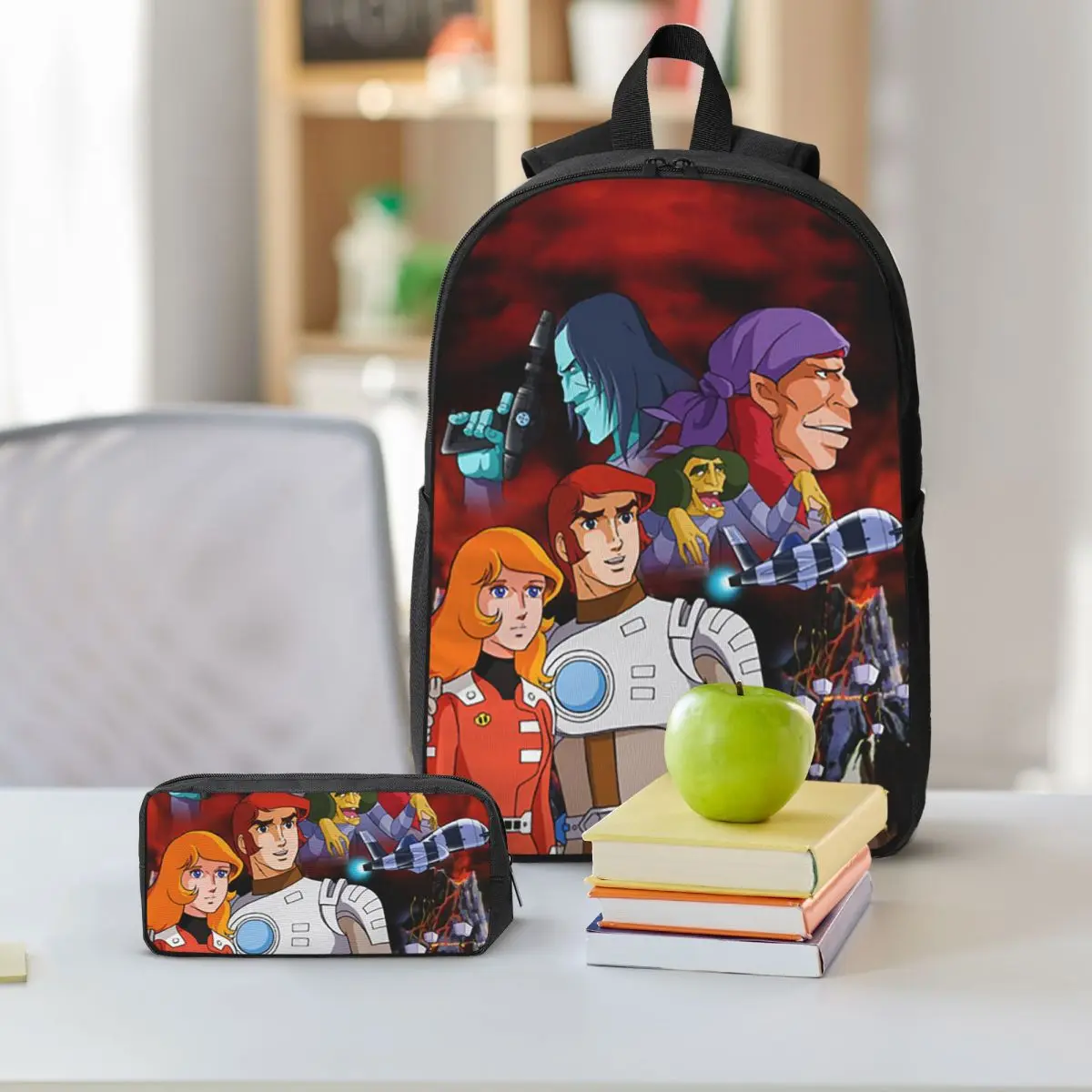 Comet Crew Accessories Captain Future Backpack Boys Girls BookBag School Bag Shoulder Bags 3ps Insulated Lunch Bag Pencil Case